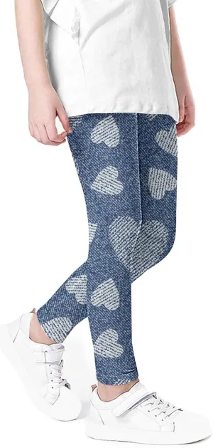 Sinzelimin 3-7T Baby Girls Leggings Pants High Waist Soft Stretchy Tights, Kids Summer Leggings Sweatpant for School Wearing