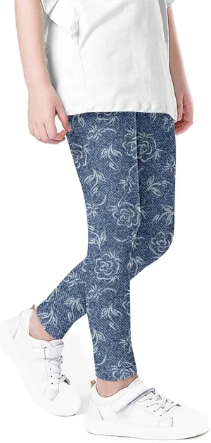 Sinzelimin 3-7T Baby Girls Leggings Pants High Waist Soft Stretchy Tights, Kids Summer Leggings Sweatpant for School Wearing