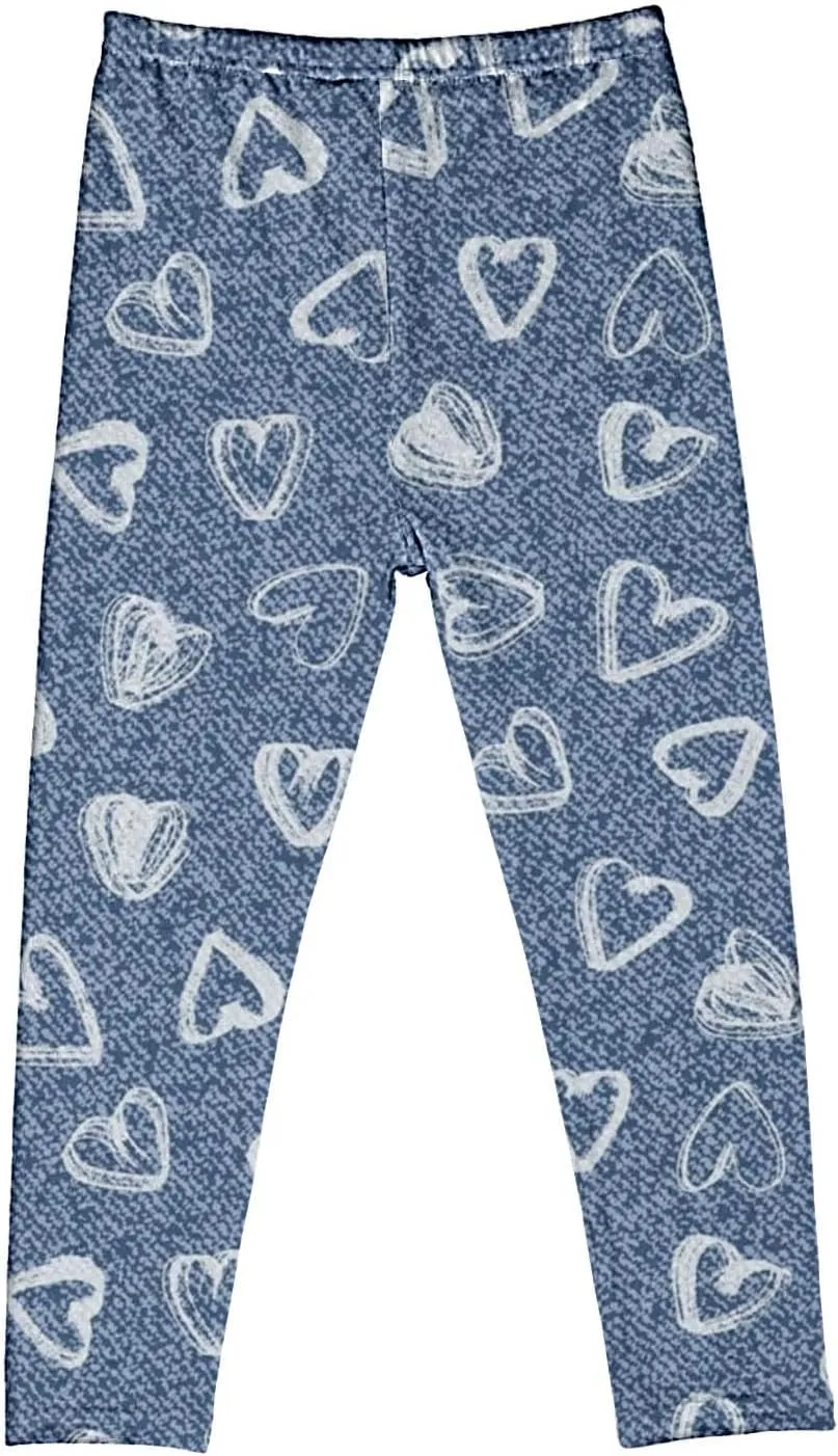 Sinzelimin 3-7T Baby Girls Leggings Pants High Waist Soft Stretchy Tights, Kids Summer Leggings Sweatpant for School Wearing