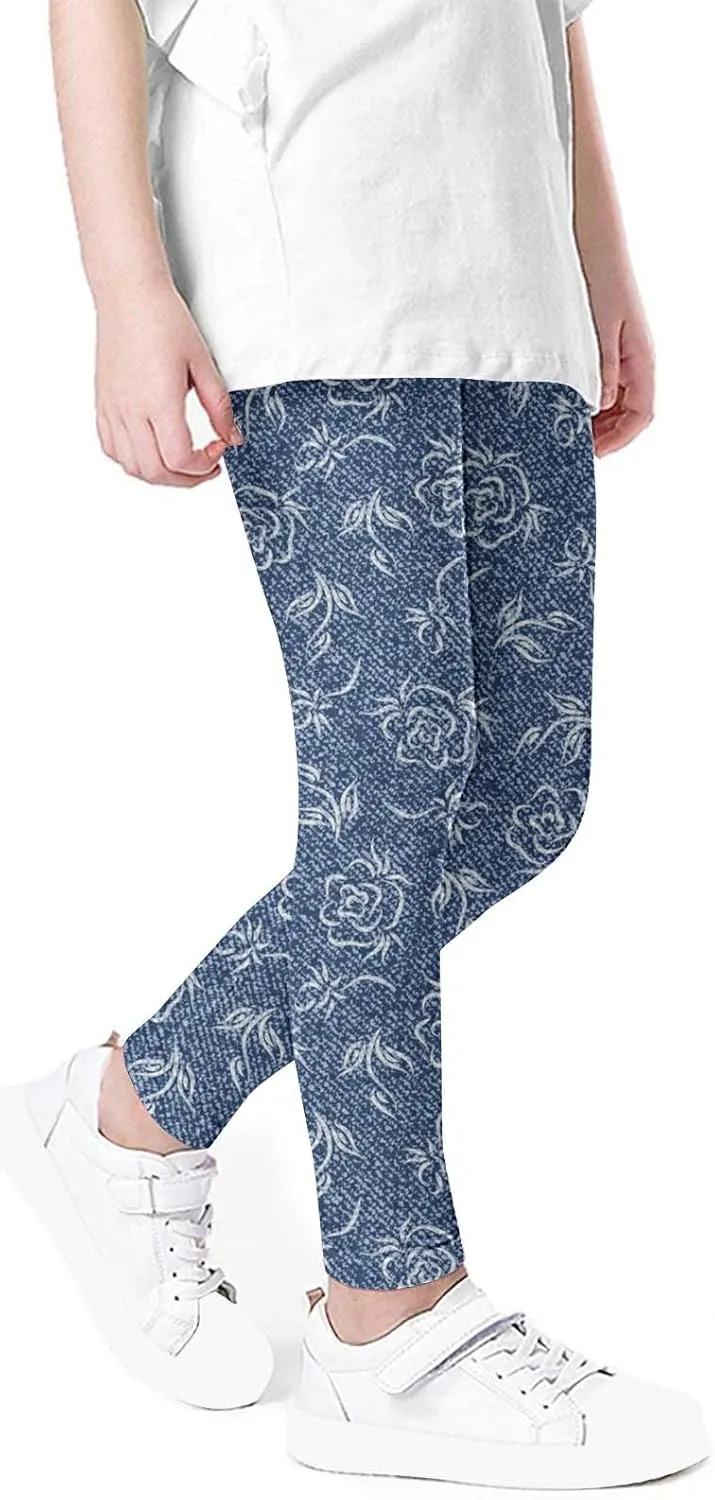 Sinzelimin 3-7T Baby Girls Leggings Pants High Waist Soft Stretchy Tights, Kids Summer Leggings Sweatpant for School Wearing