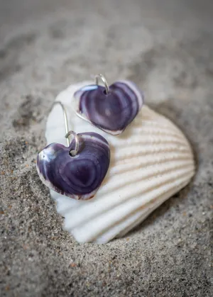 Small Wampum Heart Earrings