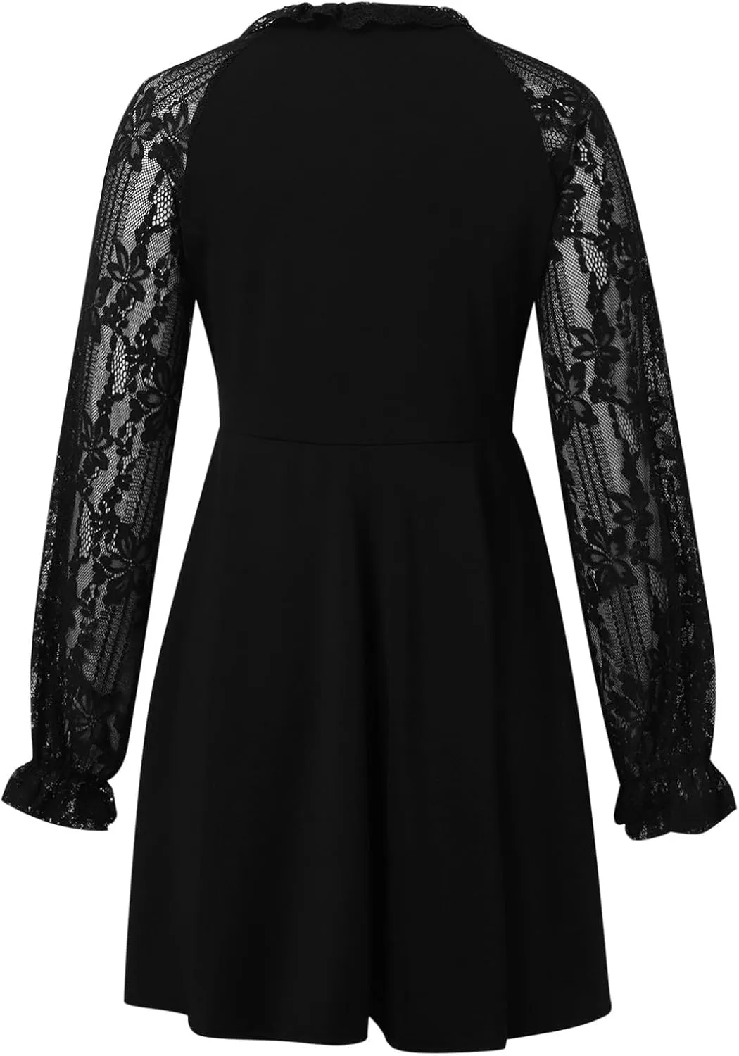 Spring Sun Dresses Women 1950S Bohemian Floral Lace Sleeve Bow Tie Mini Sexy Dress Lounge Club Beach Wear for Women