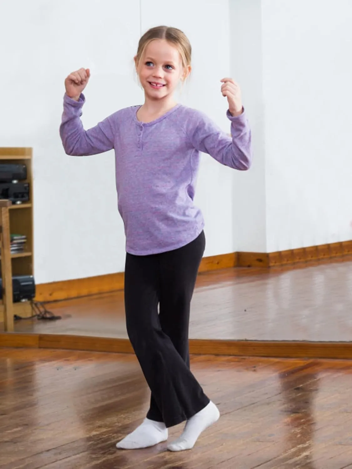 Stelle Girl's Flare Leggings with Pockets High Waisted Bootcut Yoga Pants Kids Dance Bell Bottoms Leggings