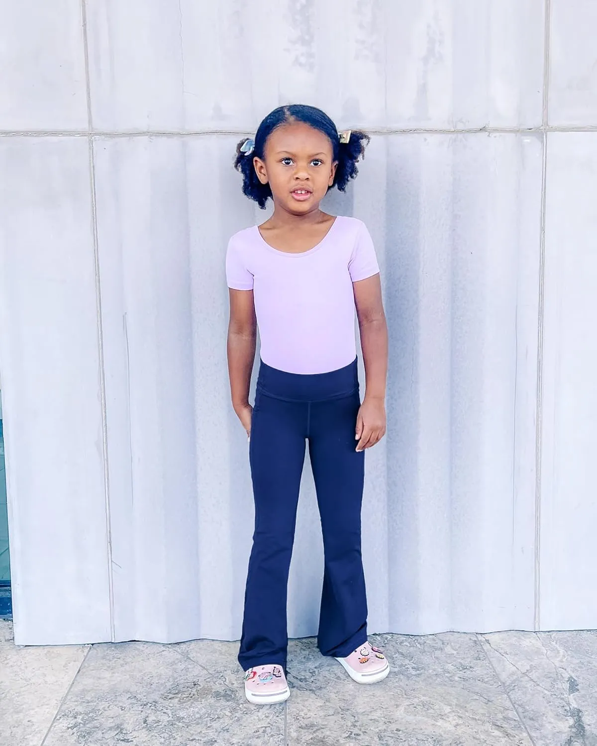 Stelle Girl's Flare Leggings with Pockets High Waisted Bootcut Yoga Pants Kids Dance Bell Bottoms Leggings