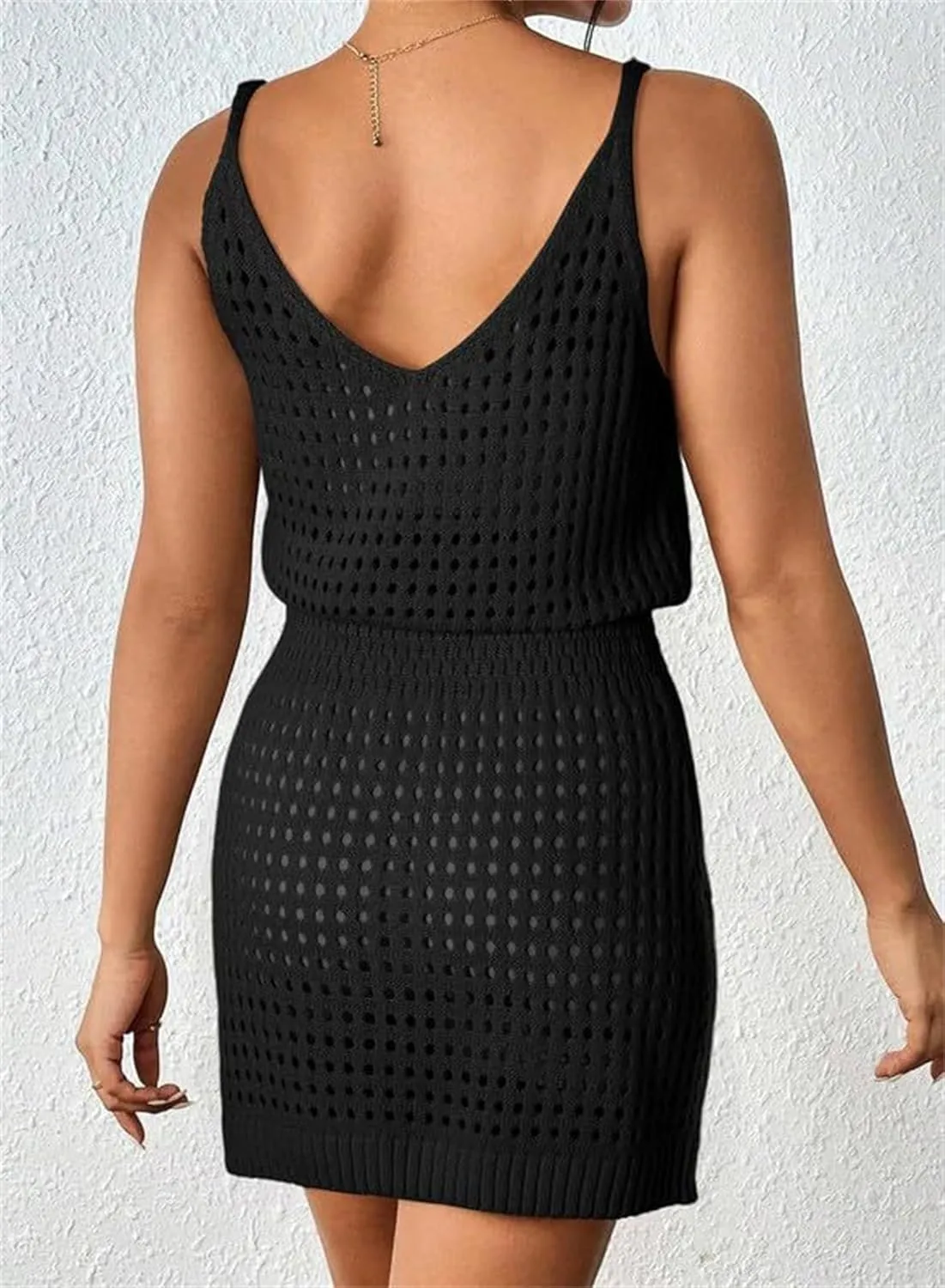 Summer Crochet Hollow Out Swim Cover Ups for Women Casual Loose Beach Bathing Suit Trendy 2025 Vacation Dresses