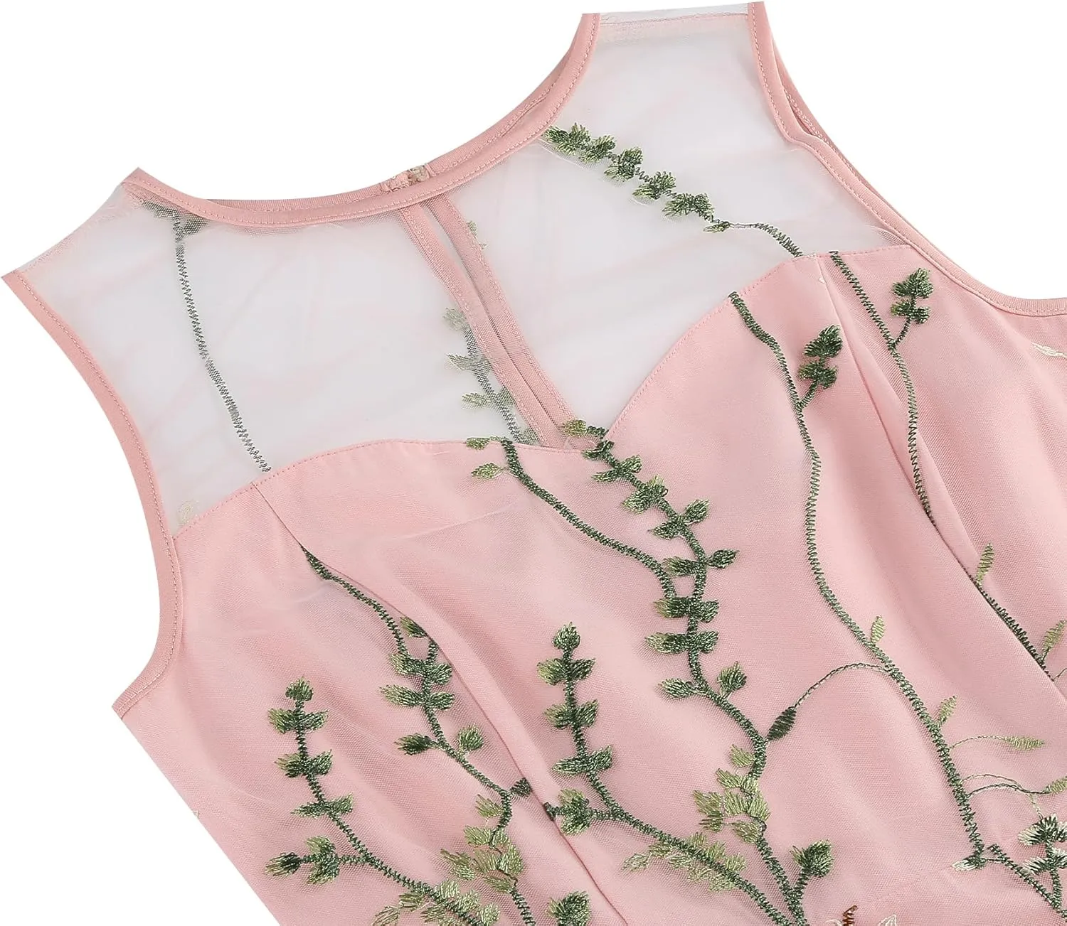 Summer Floral Embroidery Tulle Dress for Women Floral Embroidered Dress for Women Wedding Guest Formal Evening Party Gown