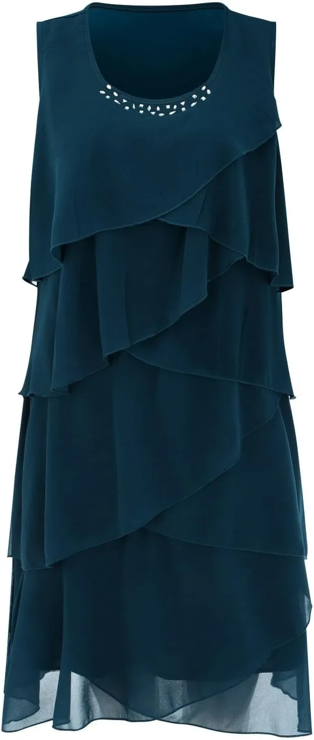 Sun Dresses for Women 2025 Vacation Vintage Chiffon Layered Ruffles Spring Wedding Guest Dress Country Concert Outfits