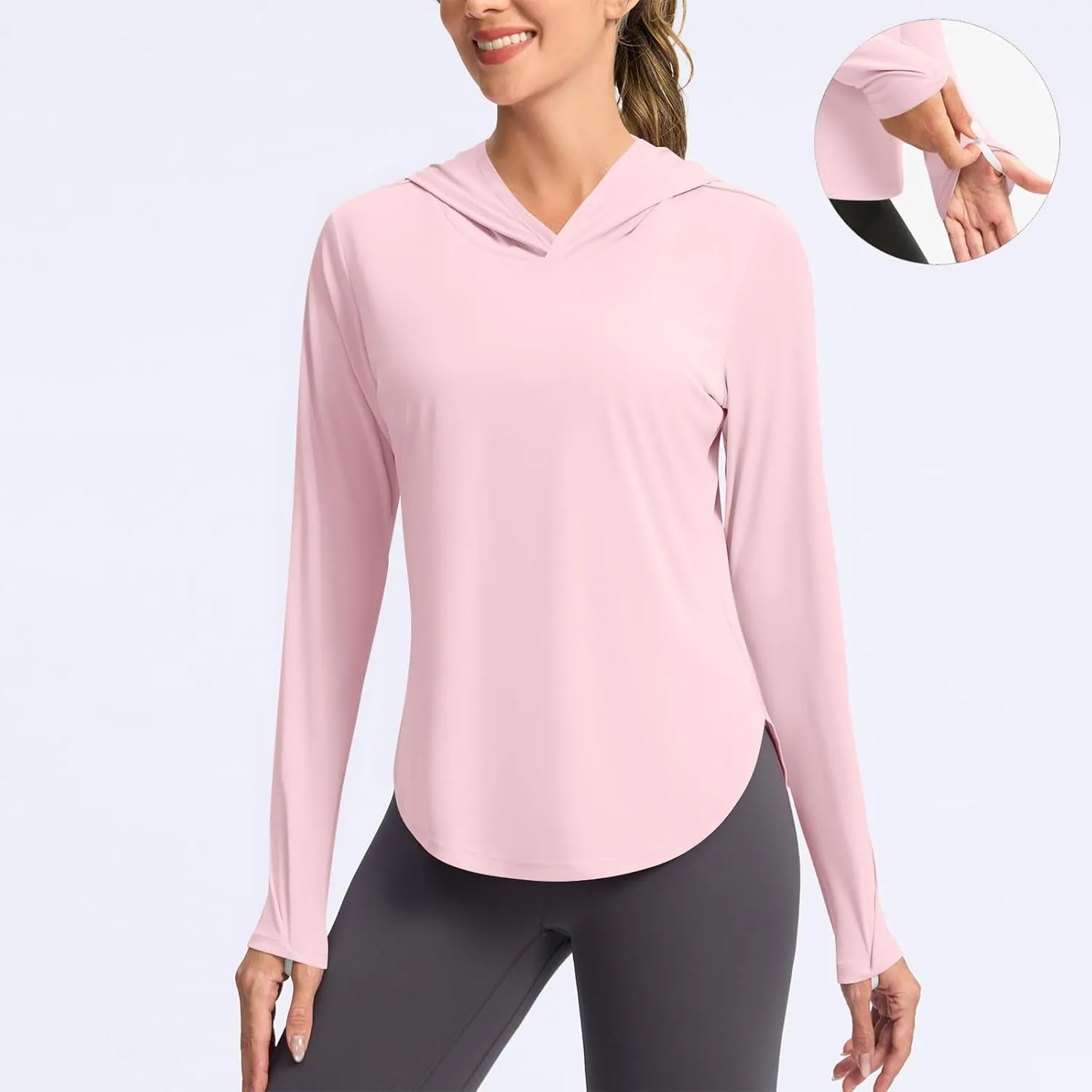 Sun Protection Hoodie For Women UPF 50  Fishing Hiking Shirt Lightweight Cool Rash Guard Casual Long Sleeve Spf Shirt