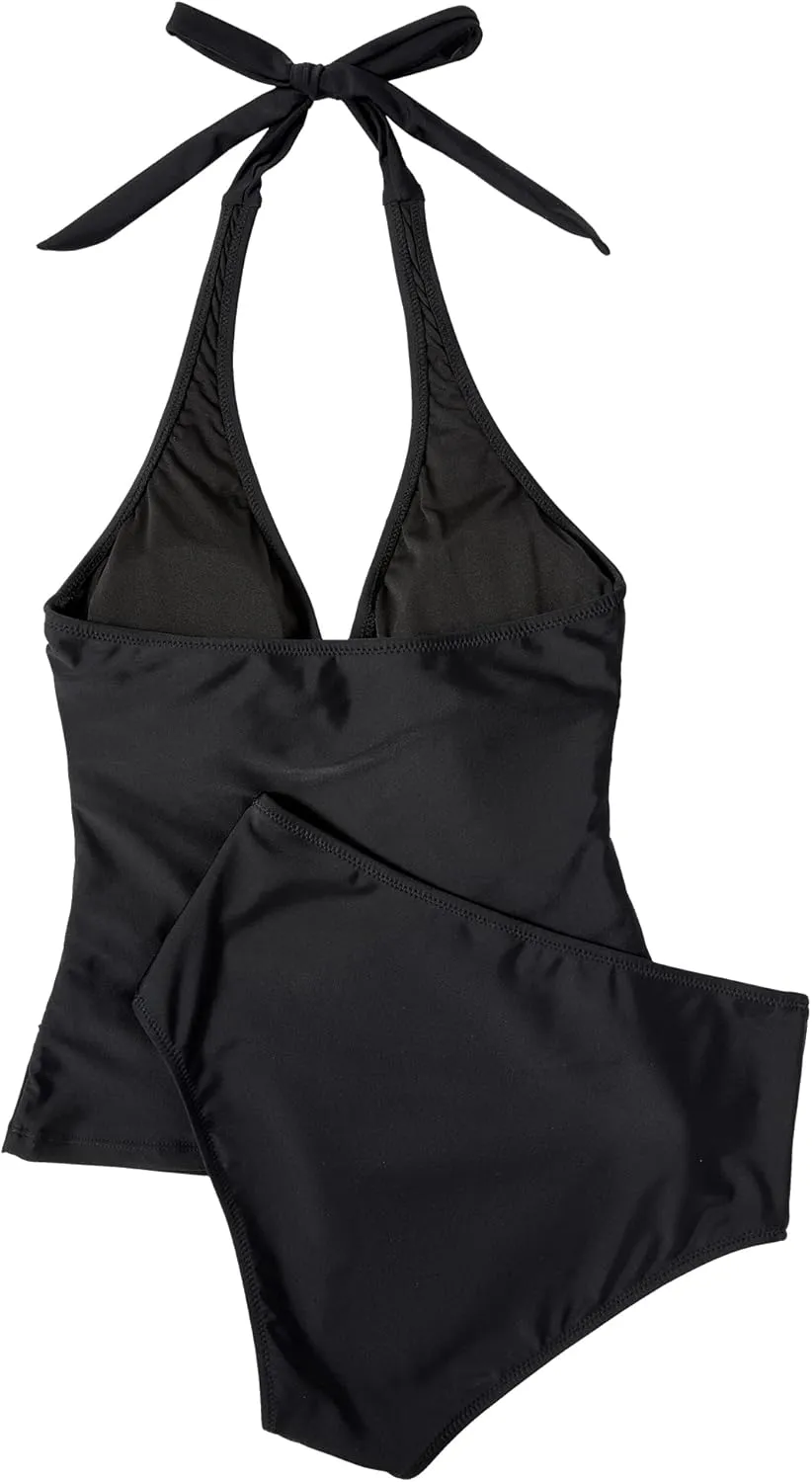 SUUKSESS Women Sexy Halter Tankini Bathing Suit Slimming Tummy Control Swimsuit