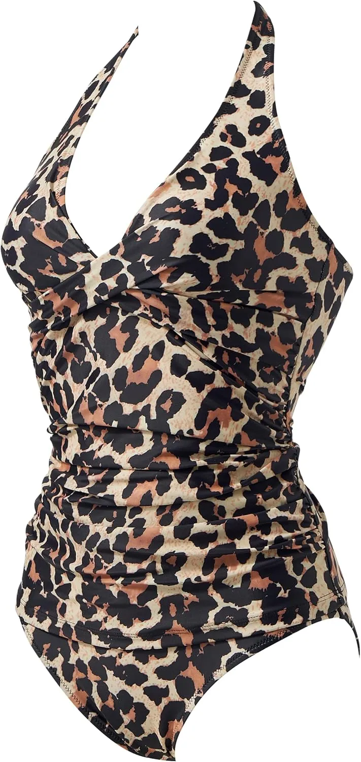 SUUKSESS Women Sexy Halter Tankini Bathing Suit Slimming Tummy Control Swimsuit