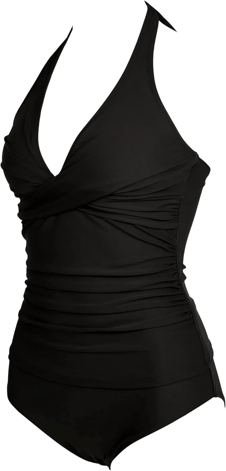 SUUKSESS Women Sexy Halter Tankini Bathing Suit Slimming Tummy Control Swimsuit