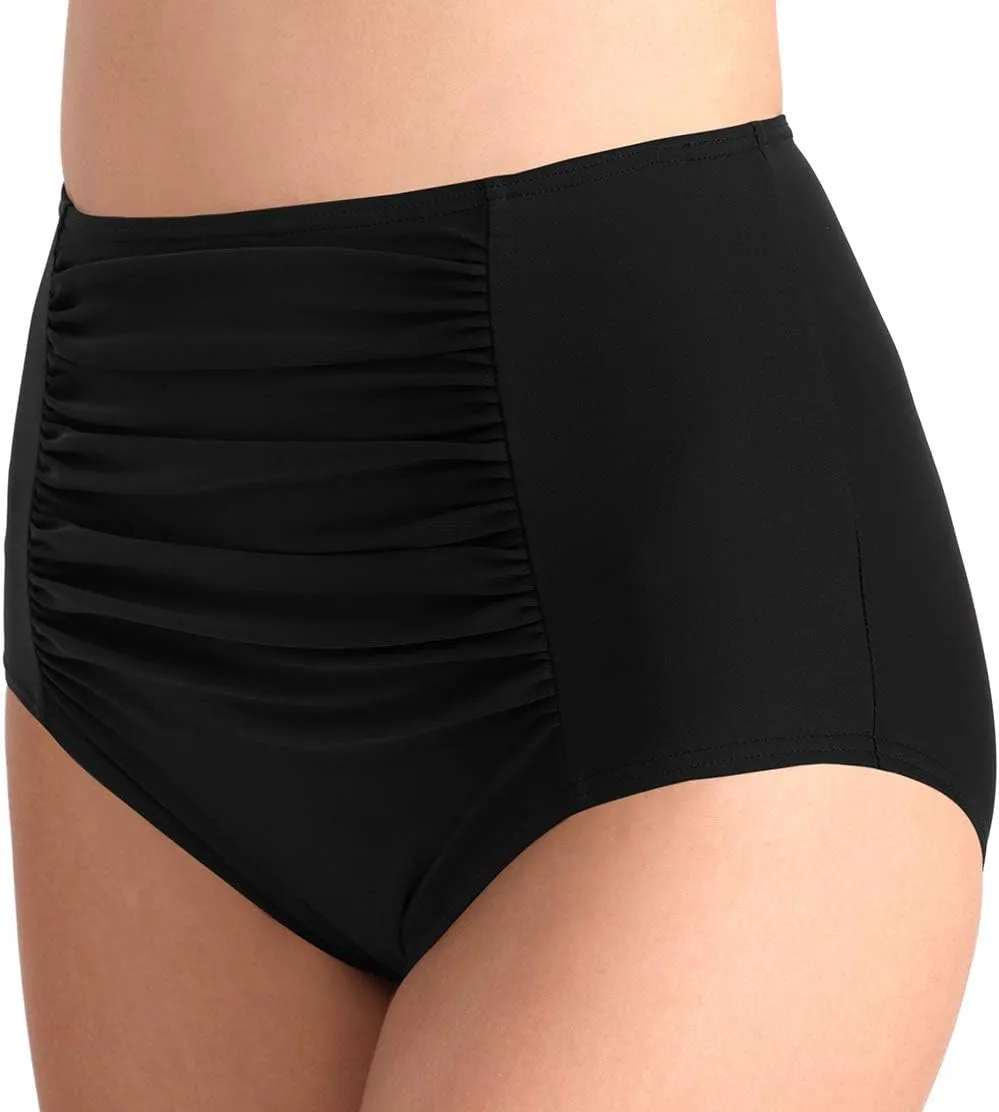 T1FE 1SFE Women High Waisted Bikini Bottoms Tummy Control Swimsuit Bottoms Ruched Full Coverage Swim Bottom High Rise