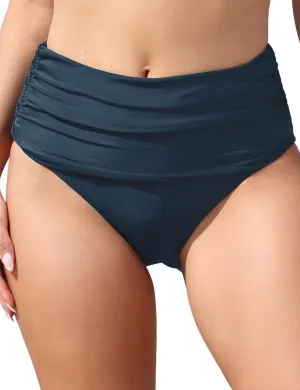 T1FE 1SFE Women High Waisted Bikini Bottoms Tummy Control Swimsuit Bottoms Ruched Full Coverage Swim Bottom High Rise