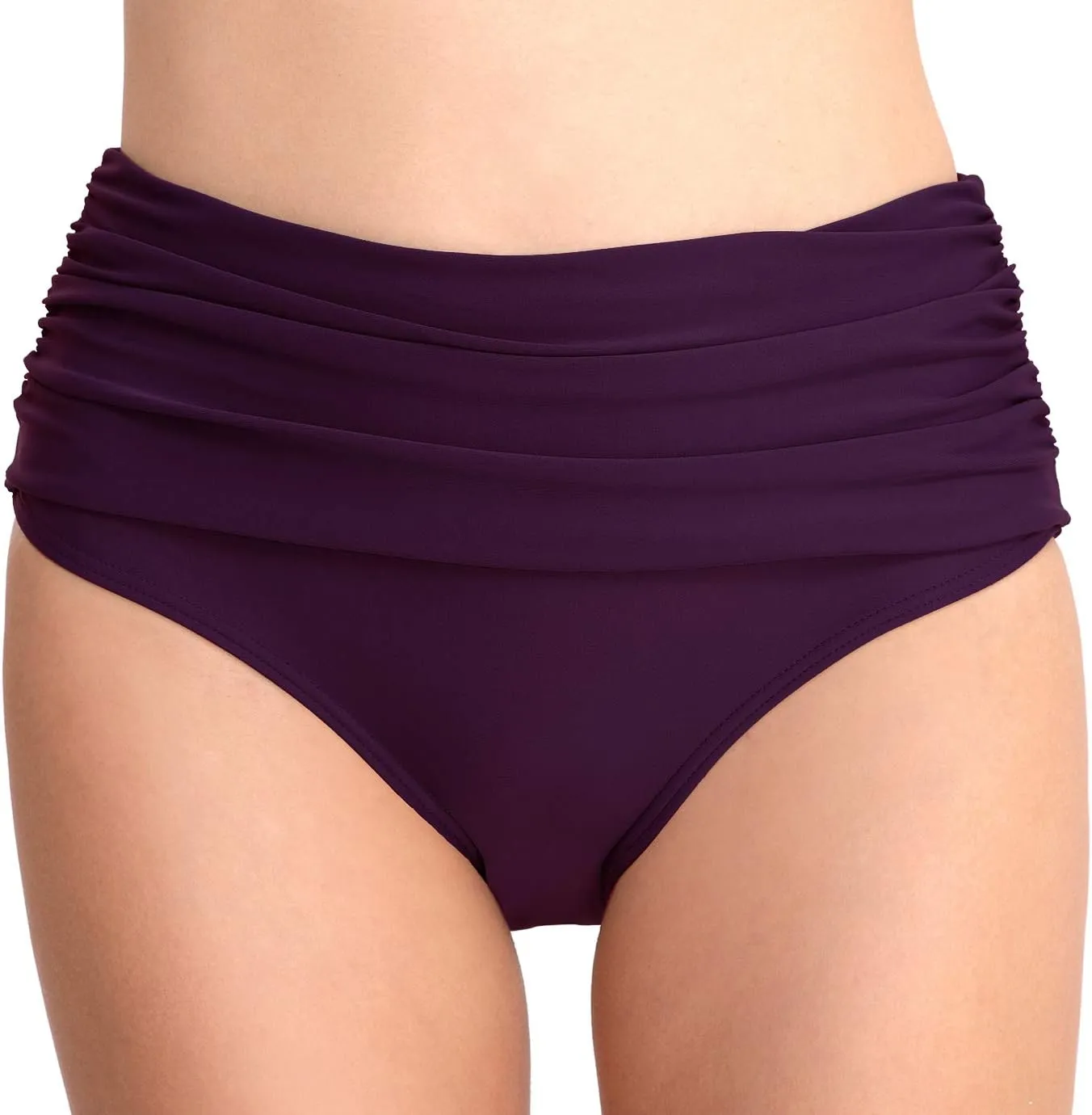 T1FE 1SFE Women High Waisted Bikini Bottoms Tummy Control Swimsuit Bottoms Ruched Full Coverage Swim Bottom High Rise