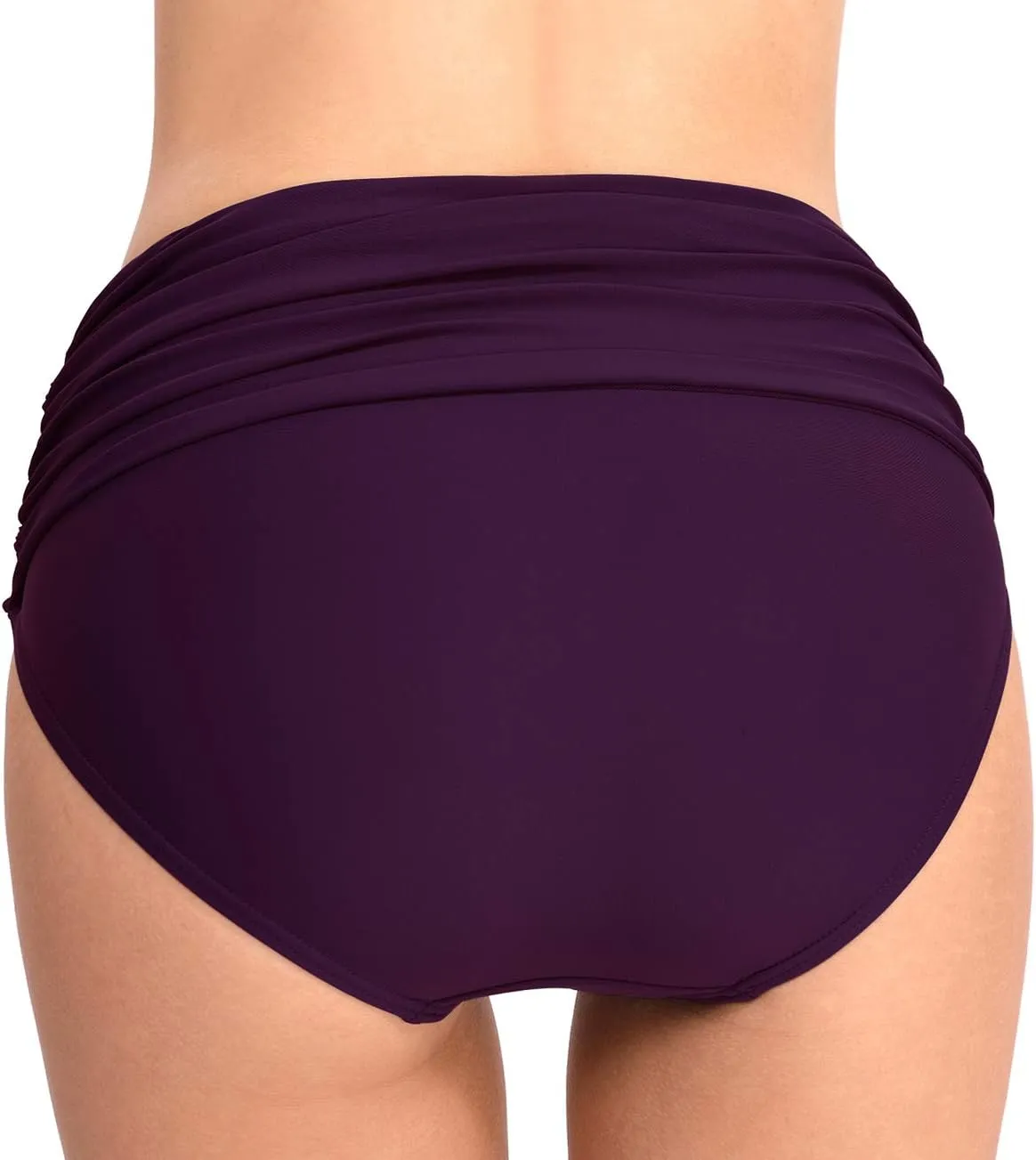 T1FE 1SFE Women High Waisted Bikini Bottoms Tummy Control Swimsuit Bottoms Ruched Full Coverage Swim Bottom High Rise