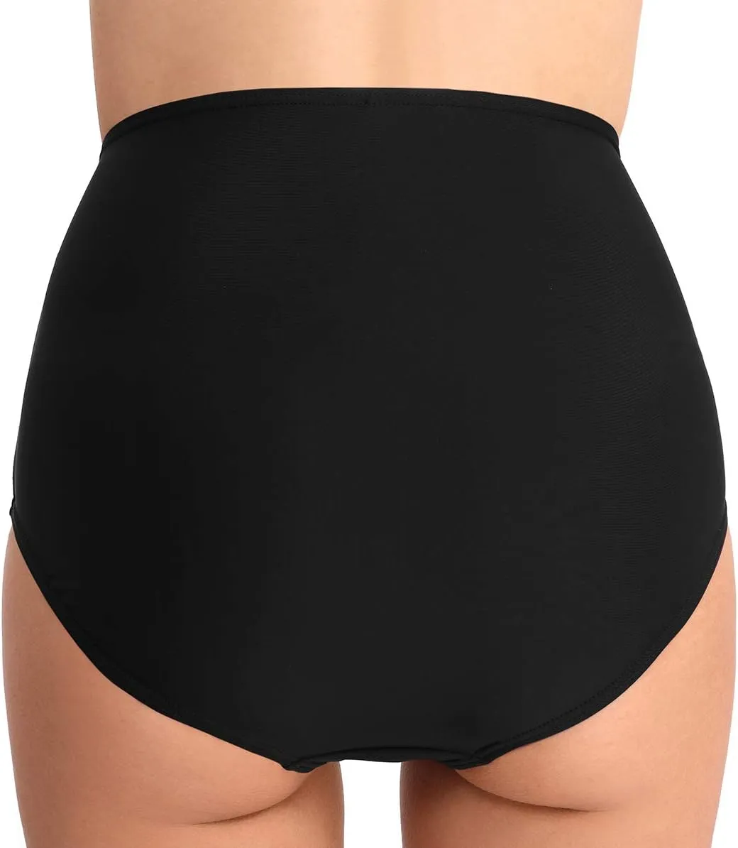 T1FE 1SFE Women High Waisted Bikini Bottoms Tummy Control Swimsuit Bottoms Ruched Full Coverage Swim Bottom High Rise