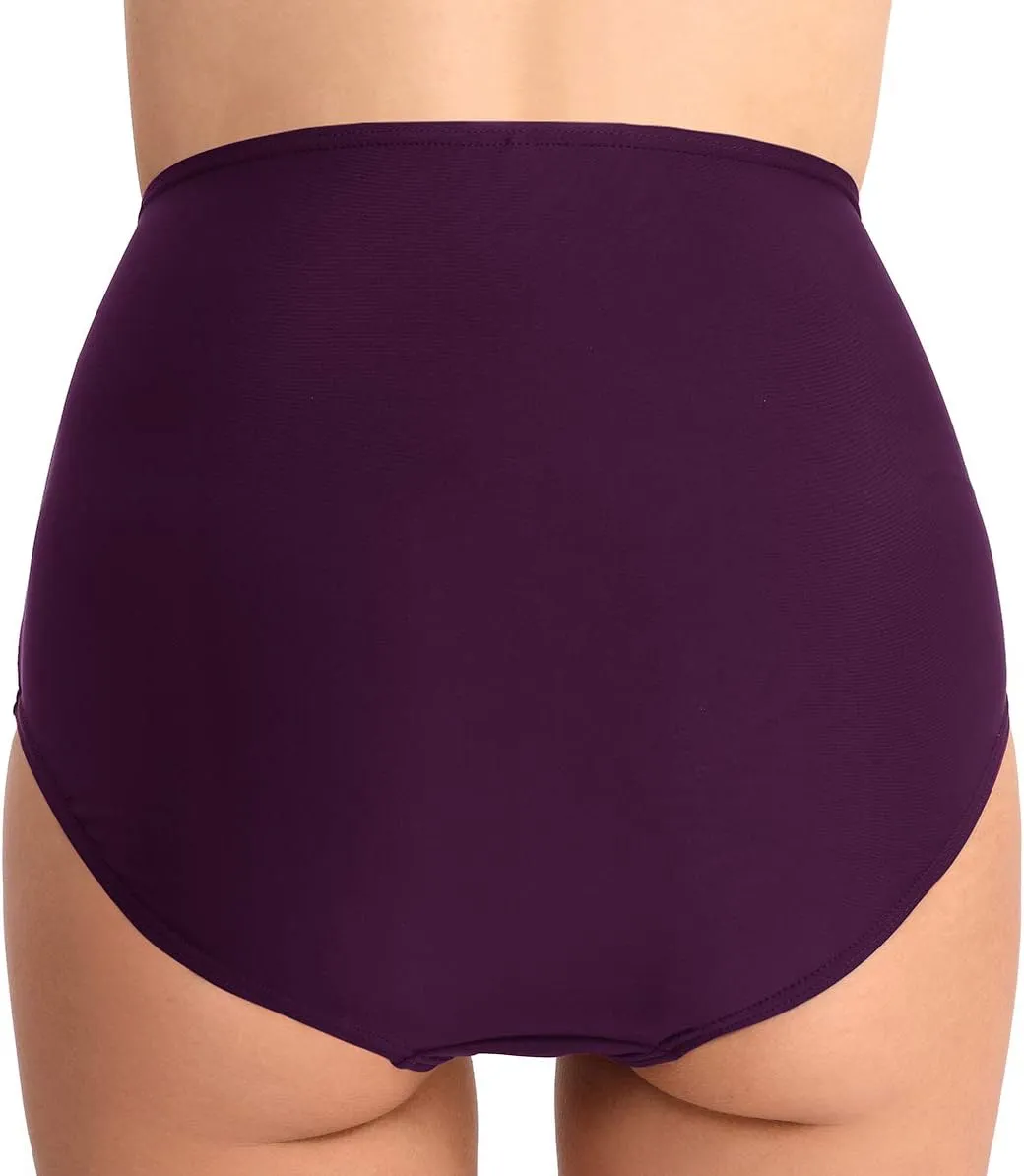 T1FE 1SFE Women High Waisted Bikini Bottoms Tummy Control Swimsuit Bottoms Ruched Full Coverage Swim Bottom High Rise