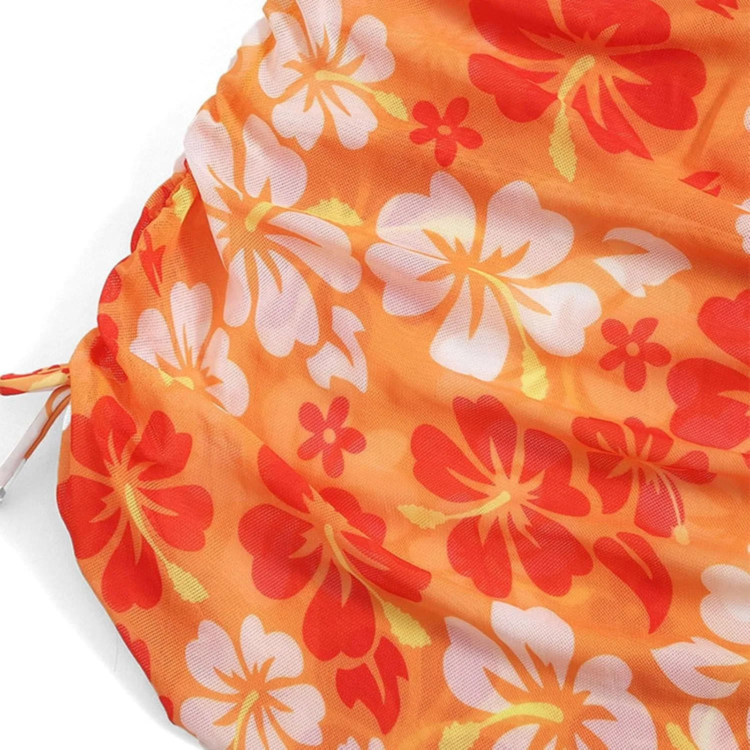 Teens Girls Flower Swimsuit 3 Piece Bathing Suits Cute Quick Dry Bikini Tankini Sets with Cover Ups Beach Skirt