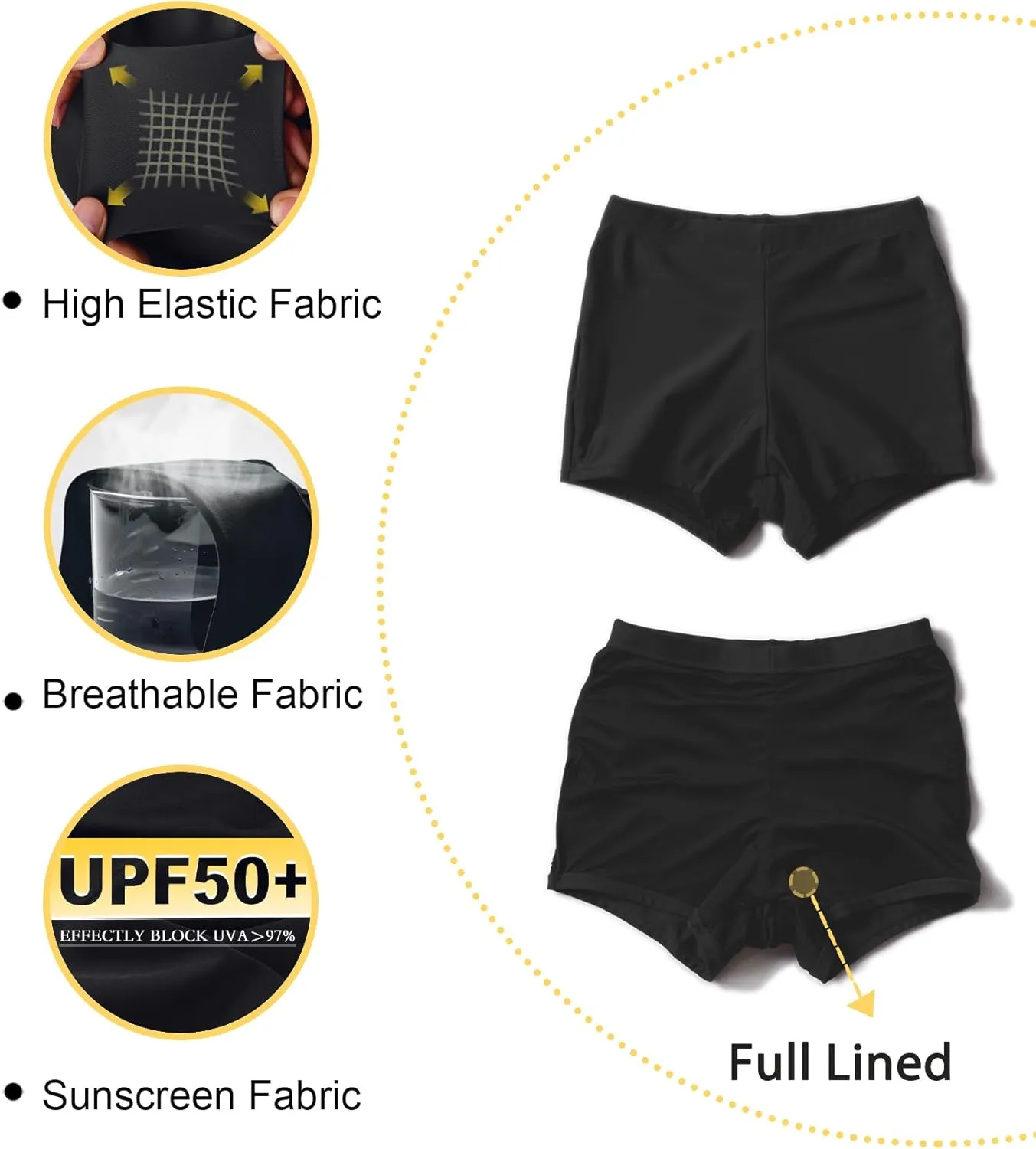 Tournesol Women's Swim Shorts High Waisted Bathing Suit Bottoms Swimsuit Boy Shorts Swimming Bottoms
