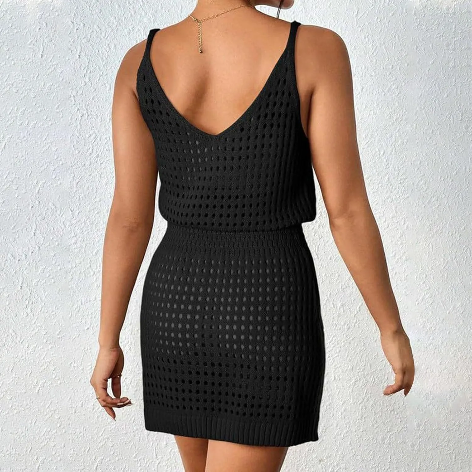 Vacation Dresses for Women Crochet Hollow Out Knit Swimsuit Cover Up Summer Beach Bathing Suit Outfits