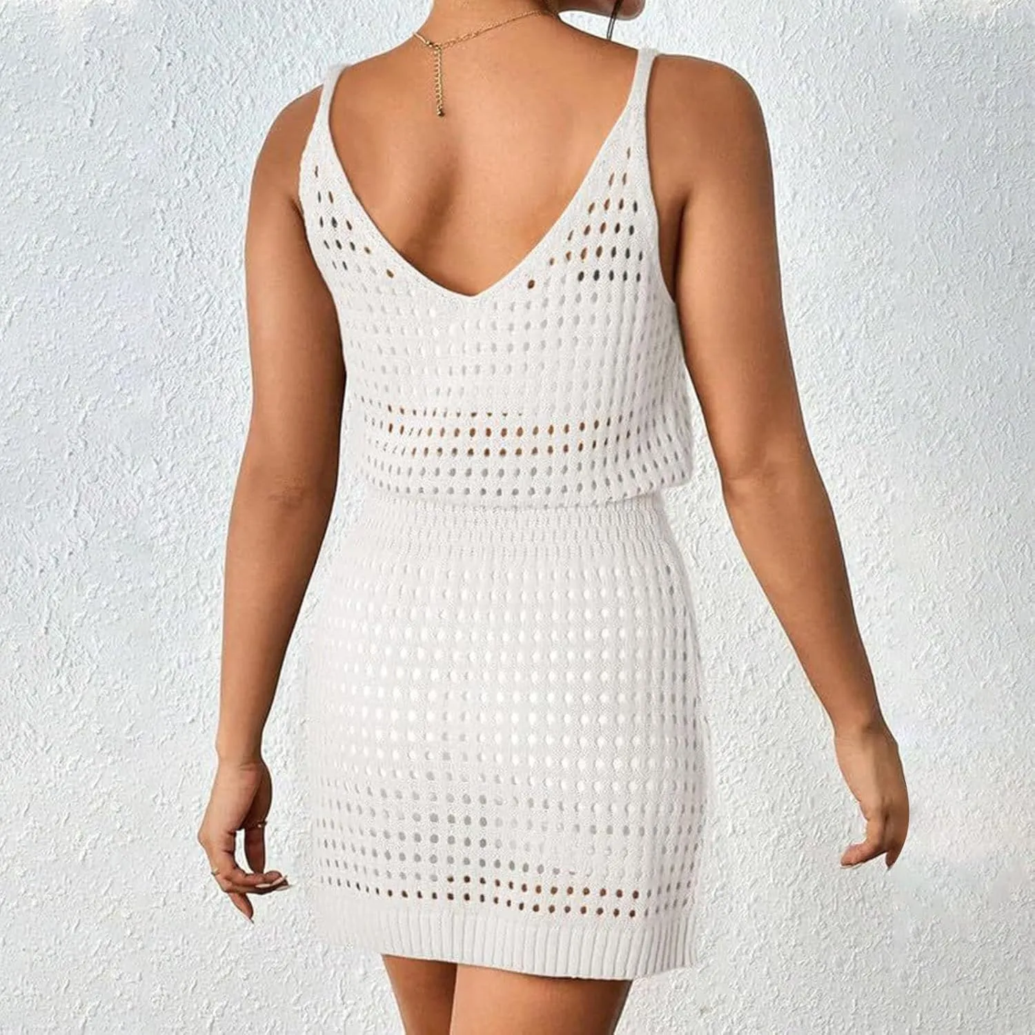 Vacation Dresses for Women Crochet Hollow Out Knit Swimsuit Cover Up Summer Beach Bathing Suit Outfits