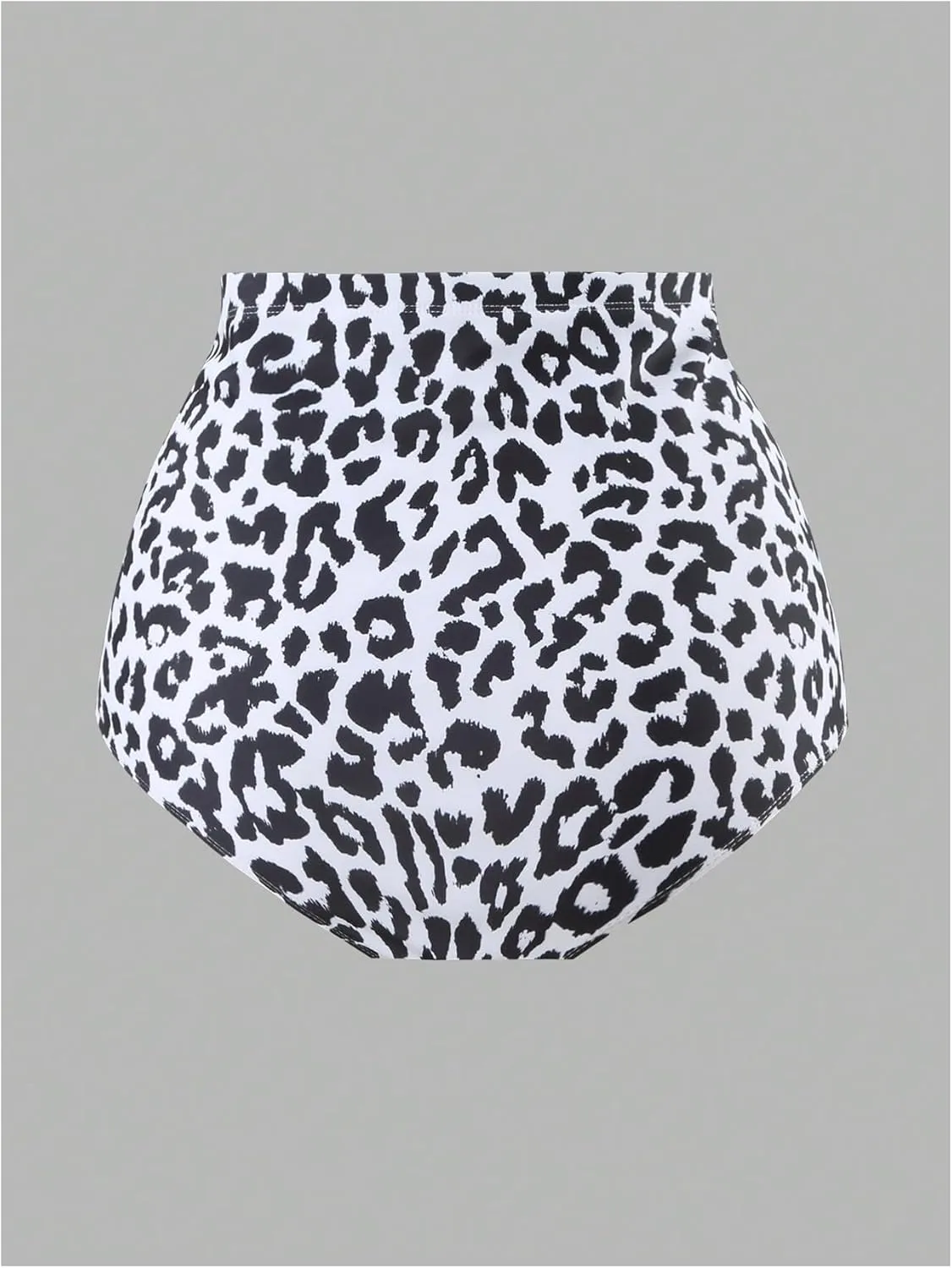 Verdusa Women's Leopard Micro Shorts Ruched High Waisted Bikini Bottoms Tummy Control Uderwear