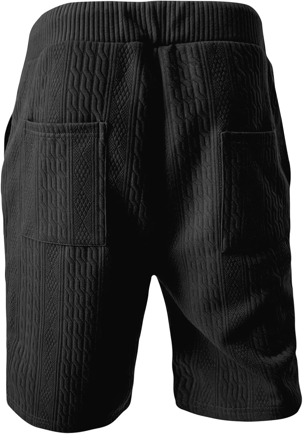 WENKOMG1 Mens Gym SweatShorts Casual Jacquard Elastic Waist About Knee Jogging 7 Inch SweatShorts