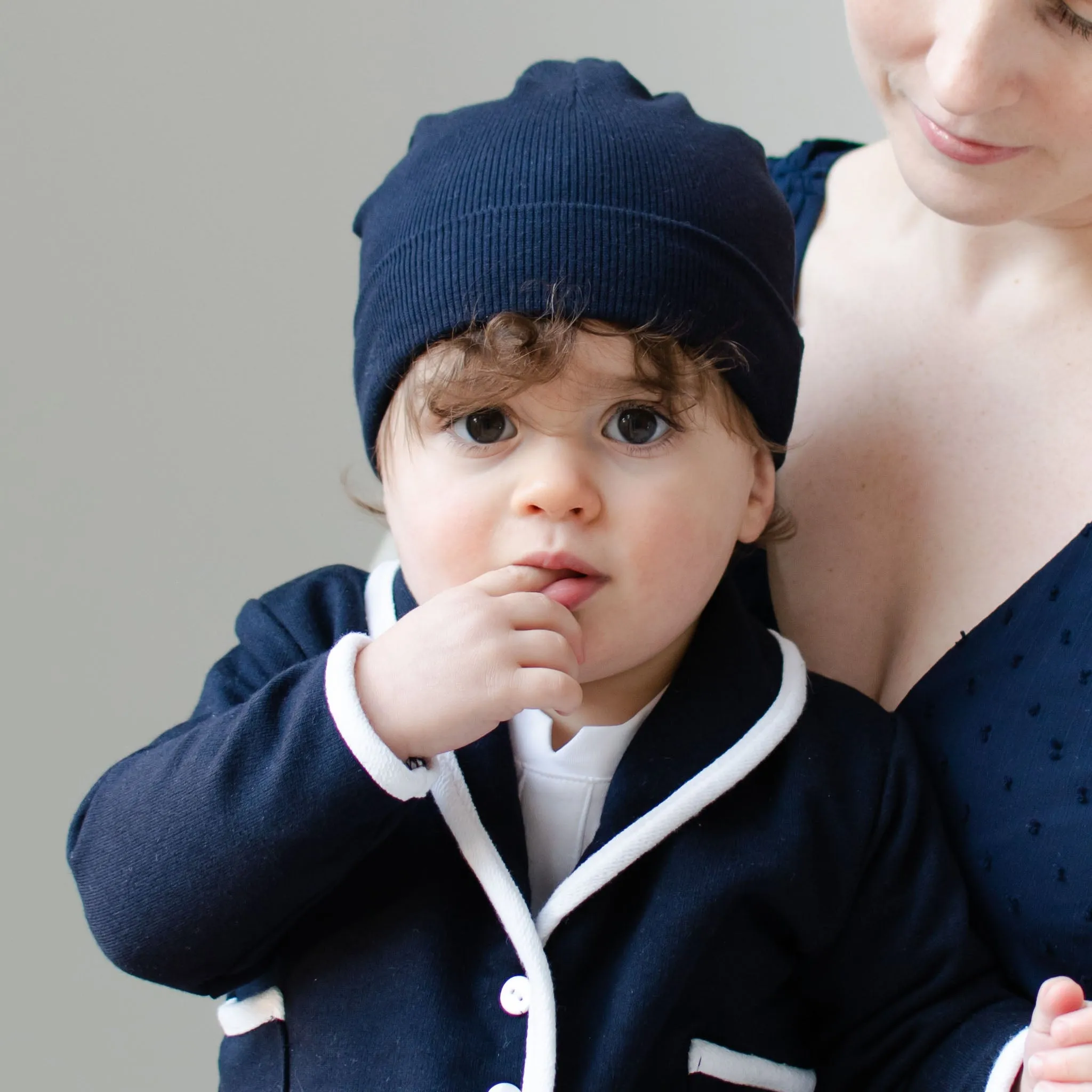 White Ribbed Cotton Beanie