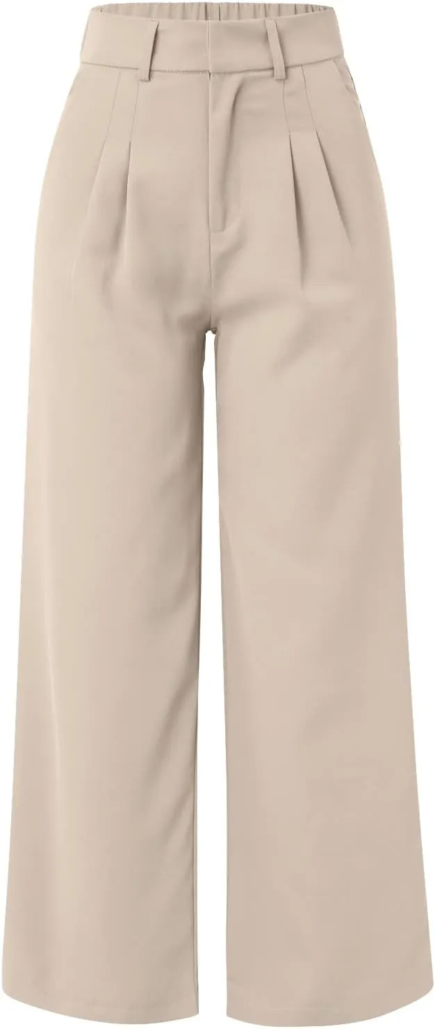Wide Leg Trousers for Women Formal High Waist Straight Work Pants Plus Size Palazzo Dressy Casual Flowy Business Pants