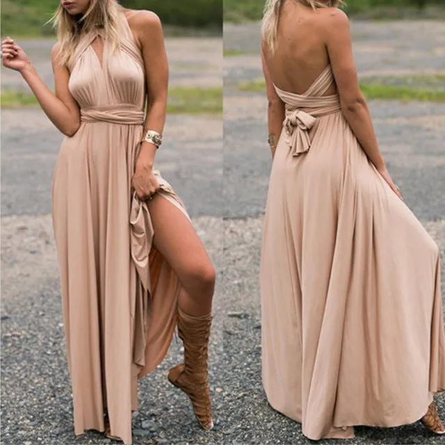 Women Boho Maxi Club Dress Long Dress Party Bridesmaids Convertible Infinity Robe