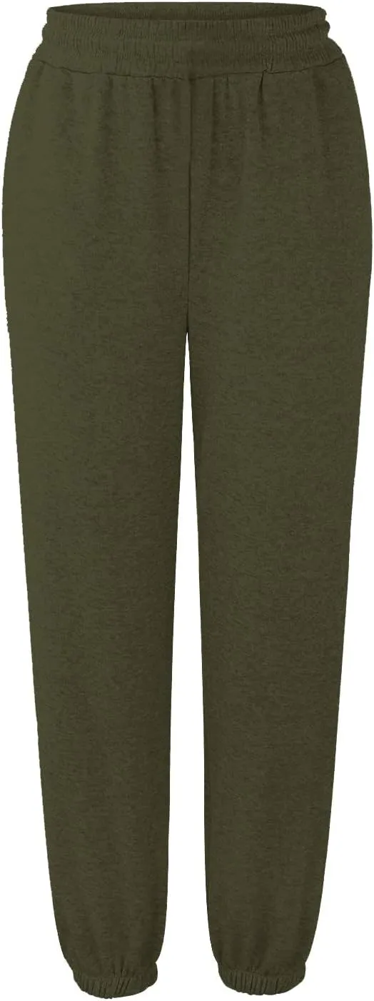 Women Casual Trendy Baggy Sweatpants with Pockets Oversize High Waist Gym Stretch Fit Jogger Pants Workout Lounge Trousers