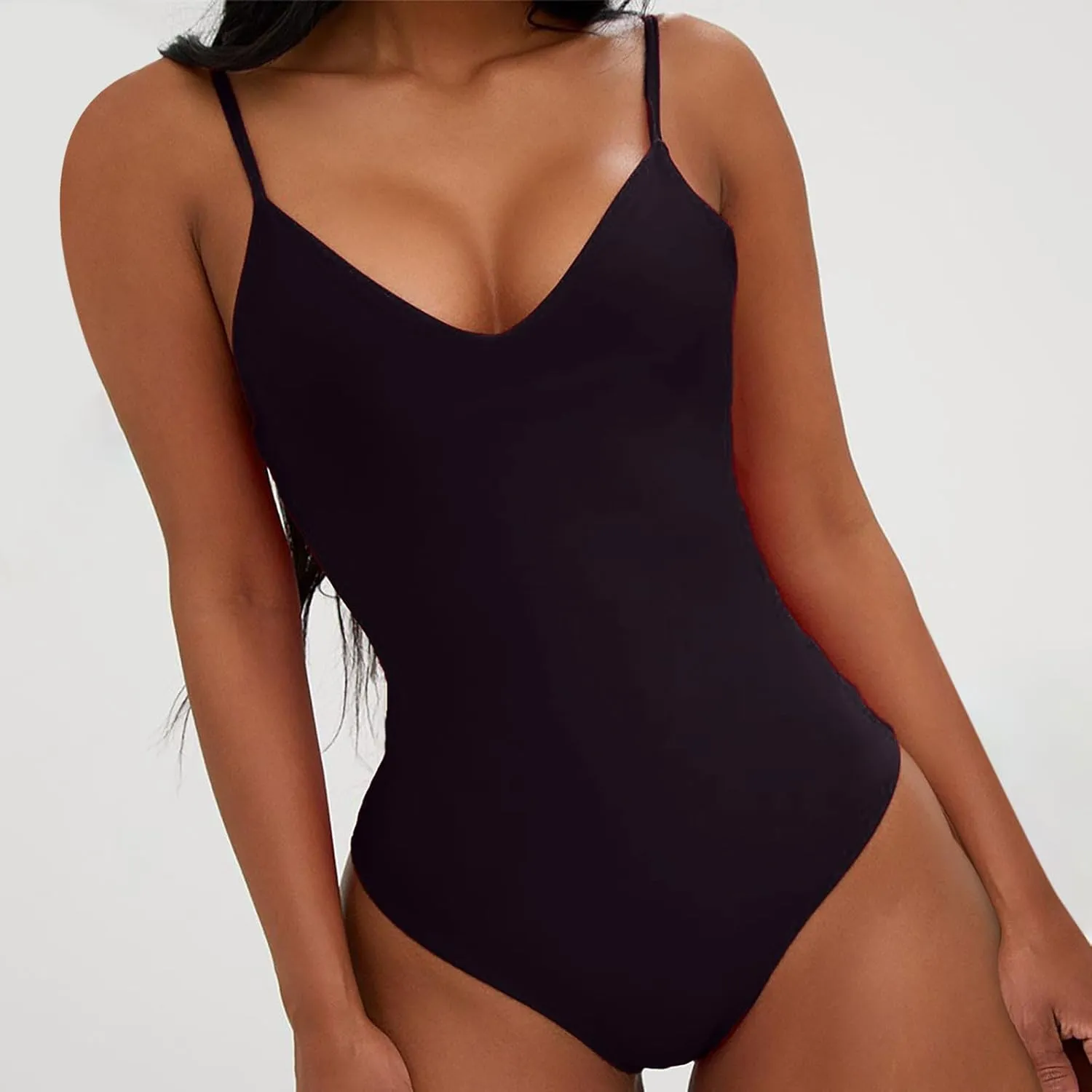 Women Conservative Jumpsuit Bodysuit Swimsuit Retro Bow Solid One Piece Swimsuit Backless High Waisted Bathing Suit