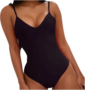 Women Conservative Jumpsuit Bodysuit Swimsuit Retro Bow Solid One Piece Swimsuit Backless High Waisted Bathing Suit