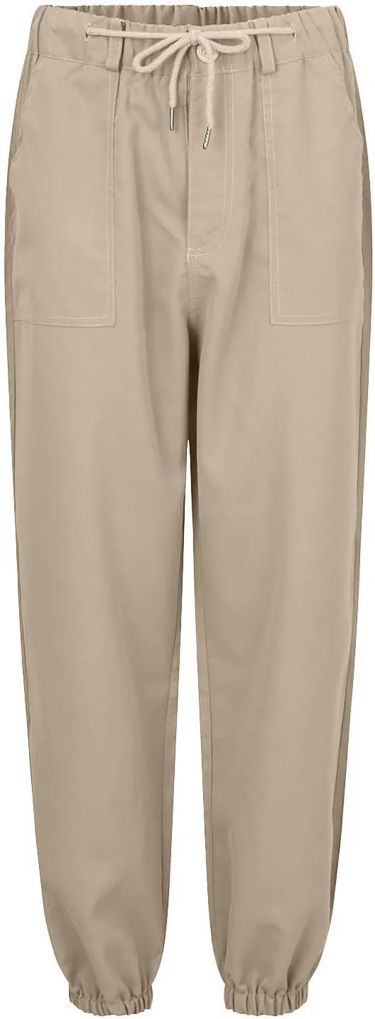 Women Linen Baggy Harem Pants Drawstring Casual Lounge Palazzo 2024 Beach Vacation Tapered Ankle Capris Trousers