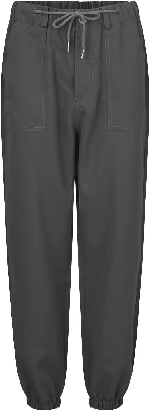 Women Linen Baggy Harem Pants Drawstring Casual Lounge Palazzo 2024 Beach Vacation Tapered Ankle Capris Trousers