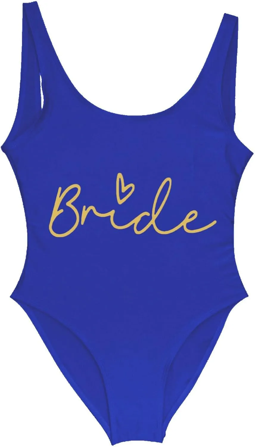 Women One Piece Tummy Control Swimsuits High Cut Bride Sexy Bathing Suit Slimming Swim Suit Letter Print Backless Swimwear