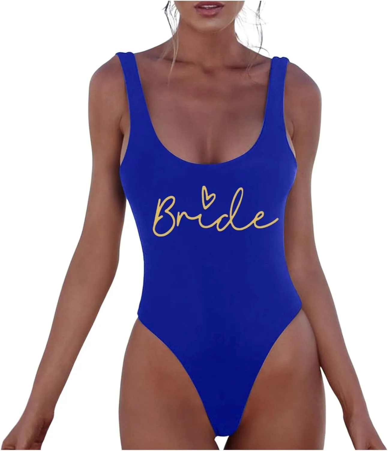 Women One Piece Tummy Control Swimsuits High Cut Bride Sexy Bathing Suit Slimming Swim Suit Letter Print Backless Swimwear