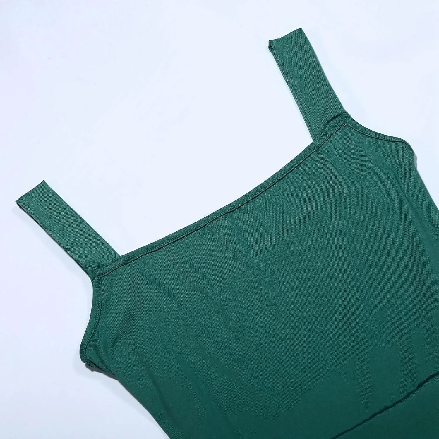 Women Spring Summer Long Dresses Square Neck Spaghetti Strap A Line Sundresses Casual Sleeveless Vacation Dress