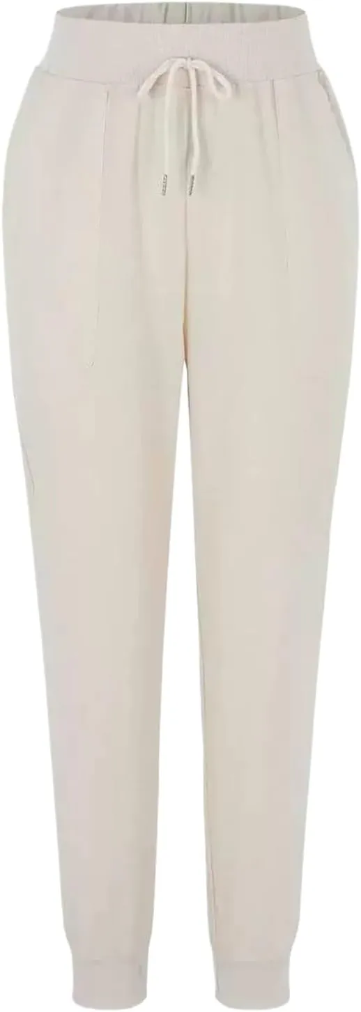 Women Summer High Waisted Linen Pants Baggy Straight-Leg Elastic Waist Summer Pants Stretchy Loose Fit Casual Trousers