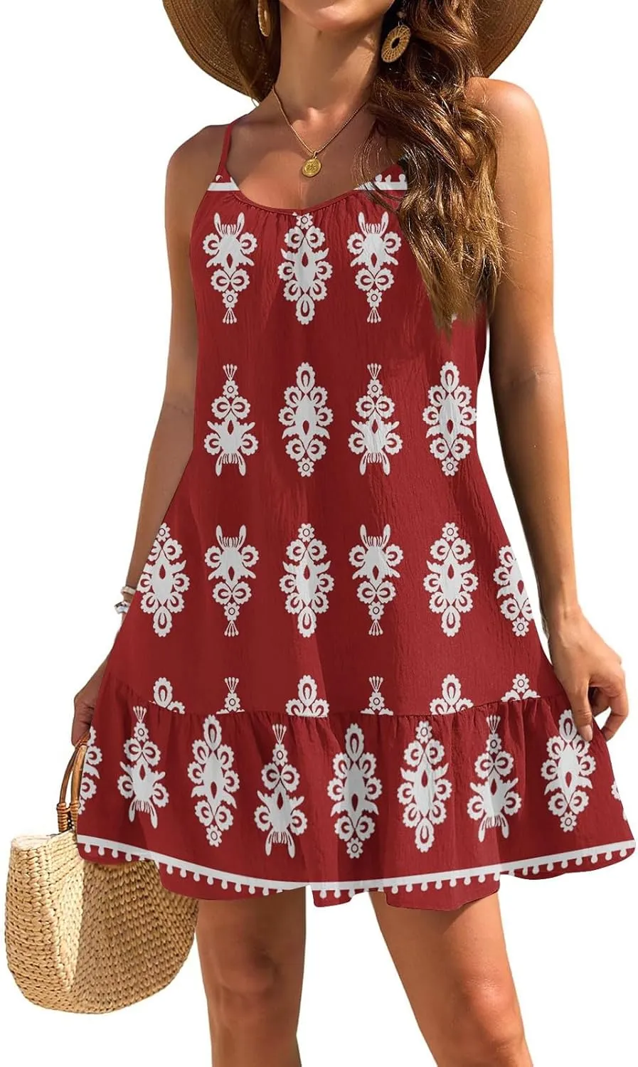 Women Swimsuit Coverup Bathing Suit Beach Cover ups Spaghetti Strap Dresses Swimwear Vacation Outfits Summer Sundress