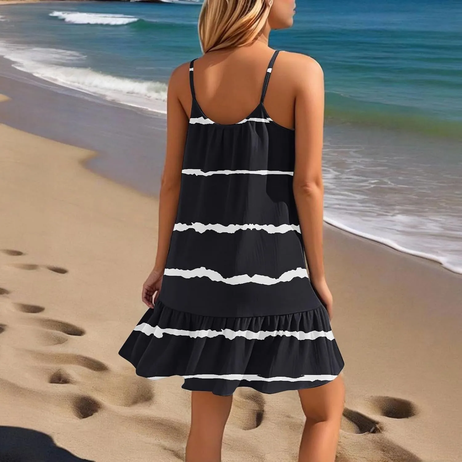 Women Swimsuit Coverup Bathing Suit Beach Cover ups Spaghetti Strap Dresses Swimwear Vacation Outfits Summer Sundress