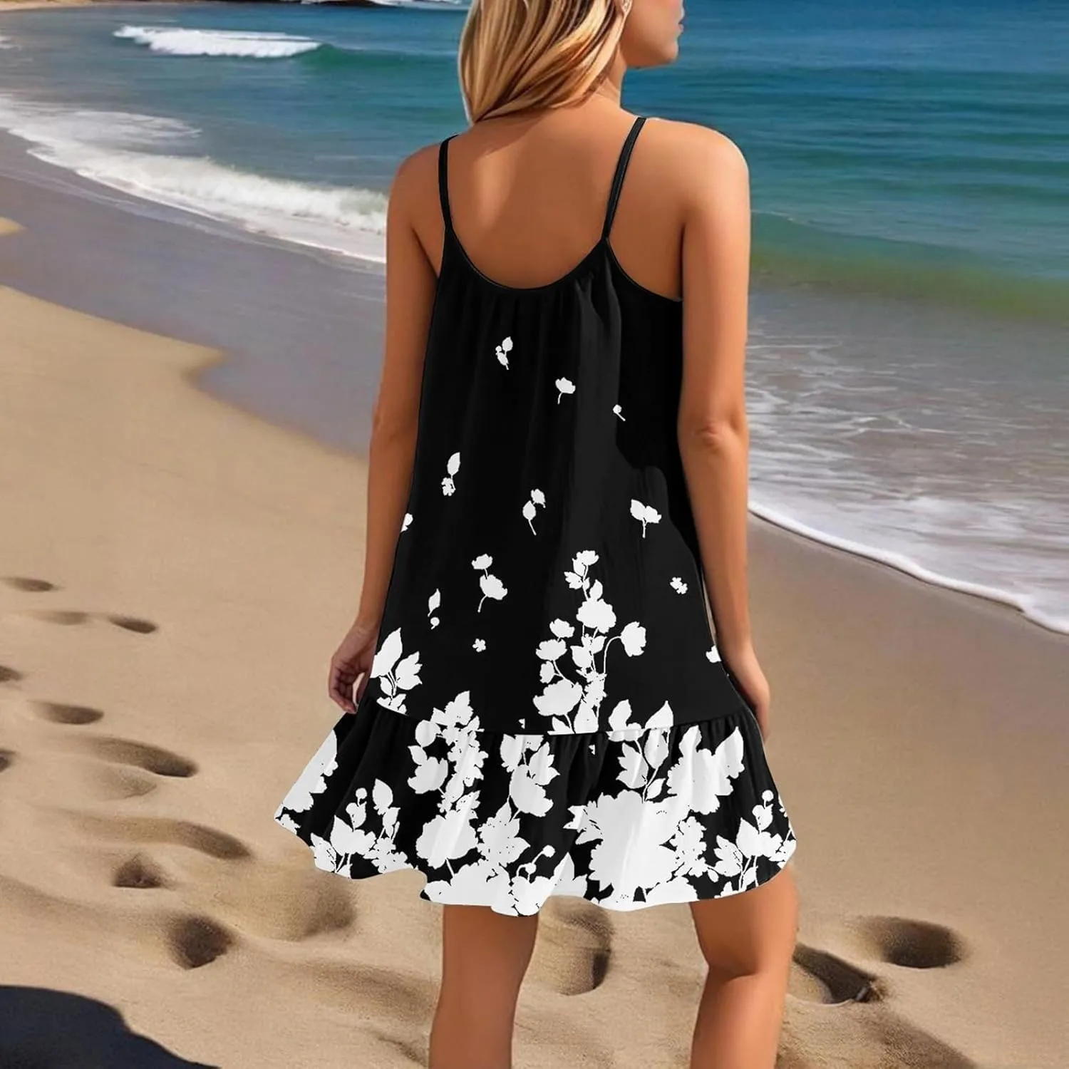 Women Swimsuit Coverup Bathing Suit Beach Cover ups Spaghetti Strap Dresses Swimwear Vacation Outfits Summer Sundress