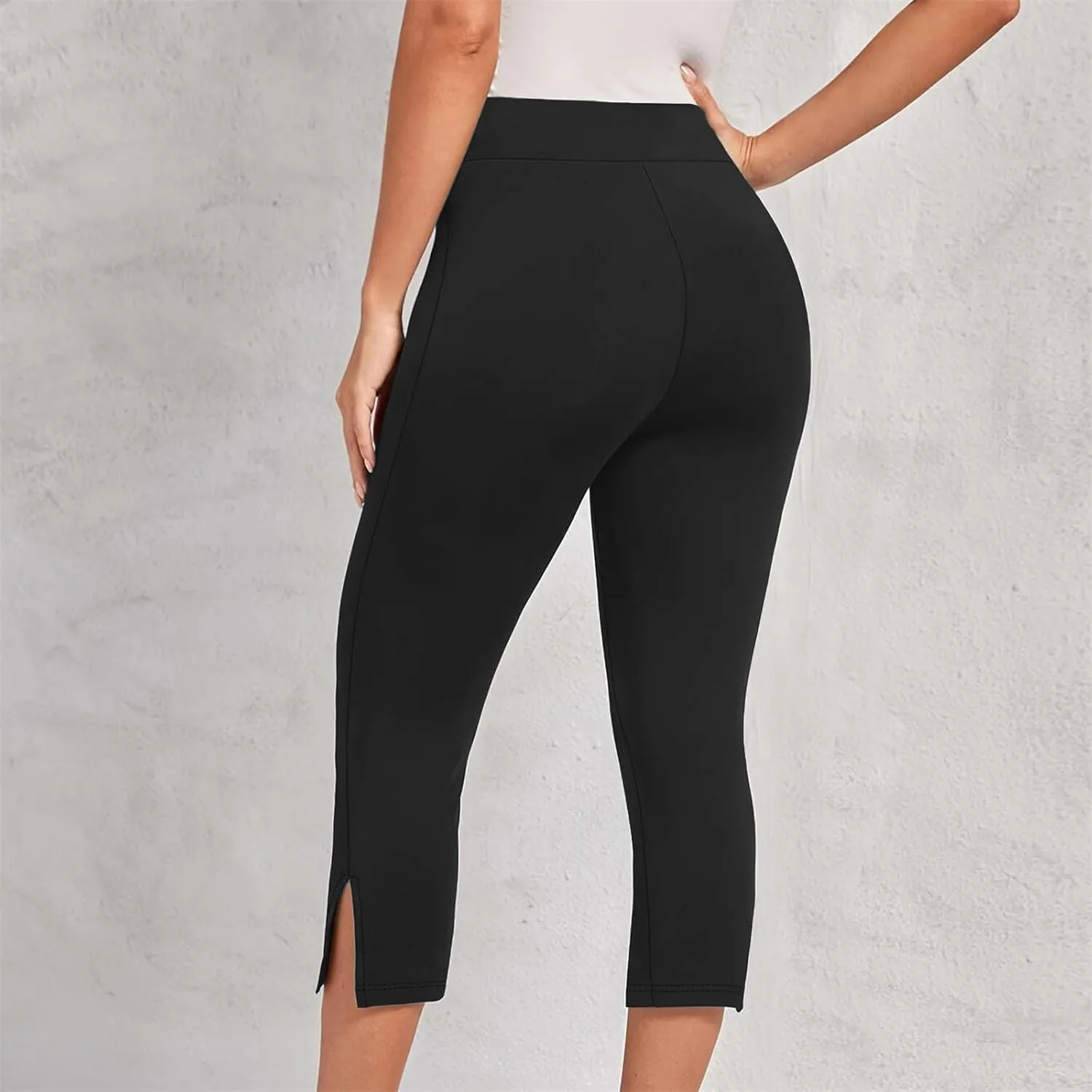 Womens Capris for Summer Dressy Cropped High Waist Yoga Pants Casual Stretchy Leggings Workout Compression Pants