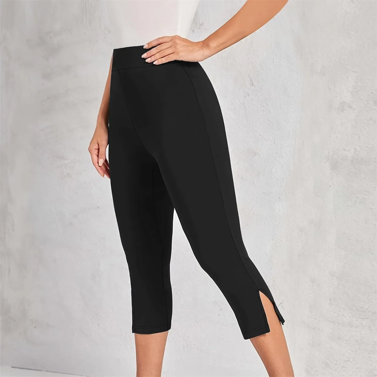 Womens Capris for Summer Dressy Cropped High Waist Yoga Pants Casual Stretchy Leggings Workout Compression Pants