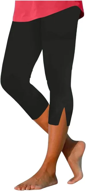 Womens Capris for Summer Dressy Cropped High Waist Yoga Pants Casual Stretchy Leggings Workout Compression Pants