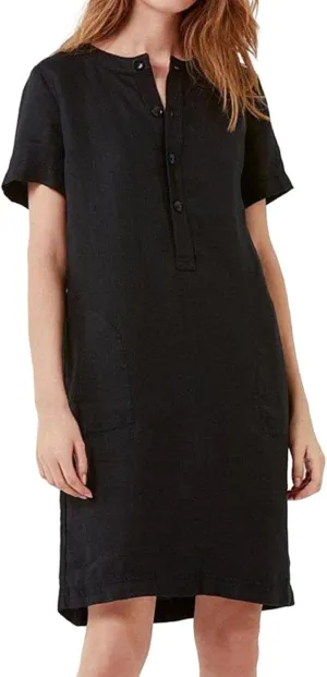 Womens Cotton Linen Shirt Dress Summer Casual Loose Short Sleeve Tshirts Button Down Beach Cover Up Dress with Pocket