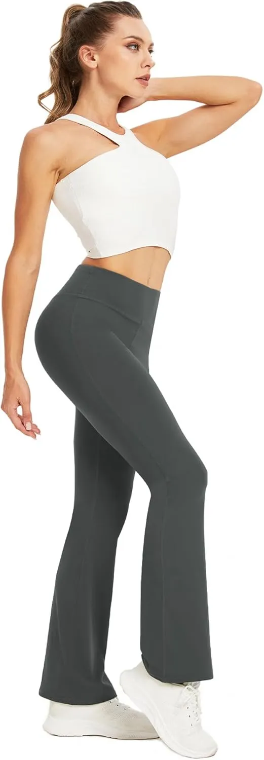 Women's Flare Yoga Pants High Waisted Flared Leggings Bootcut Workout Bell Bottoms Leggings Tummy Control