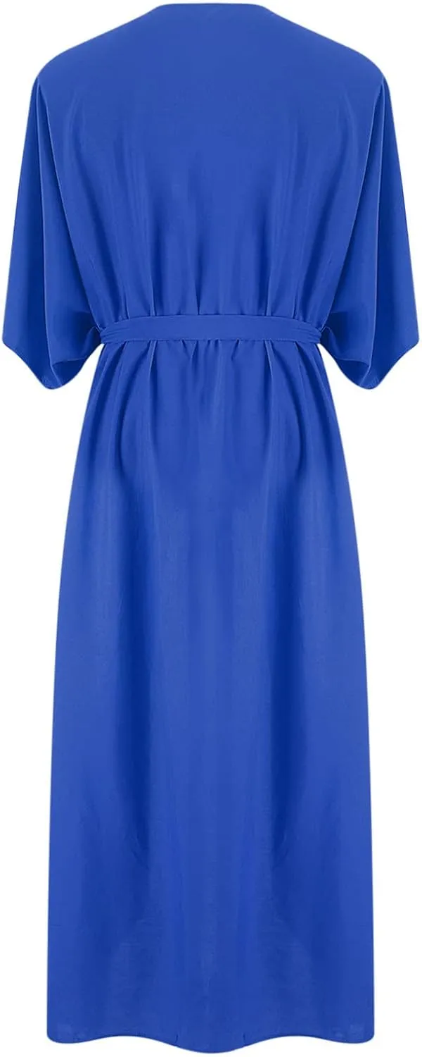 Women's Flowy Kimono Cardigan Open Front Maxi Dress Swimwear Loose Beach Swimsuit Cover Up Summer Bathing Suit 2023