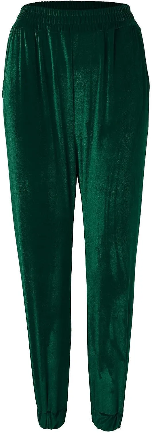 Womens Fuzzy Fleece Pants Winter Warm Soft Home Pjs Bottoms Drawstring Fleece Sweatpants Lounge Pants Fluffy Sleepwear