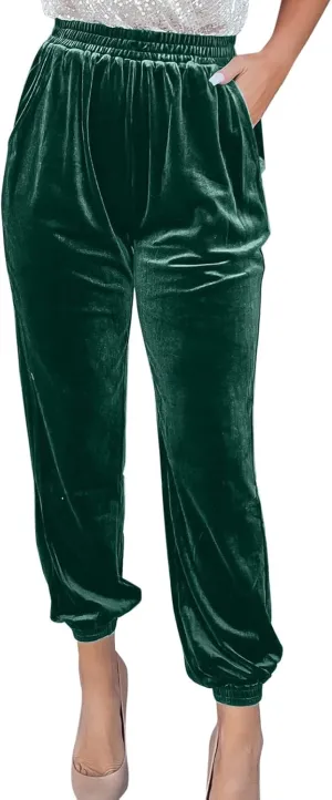 Womens Fuzzy Fleece Pants Winter Warm Soft Home Pjs Bottoms Drawstring Fleece Sweatpants Lounge Pants Fluffy Sleepwear